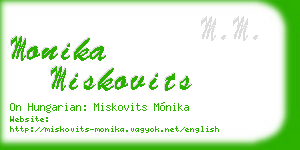 monika miskovits business card